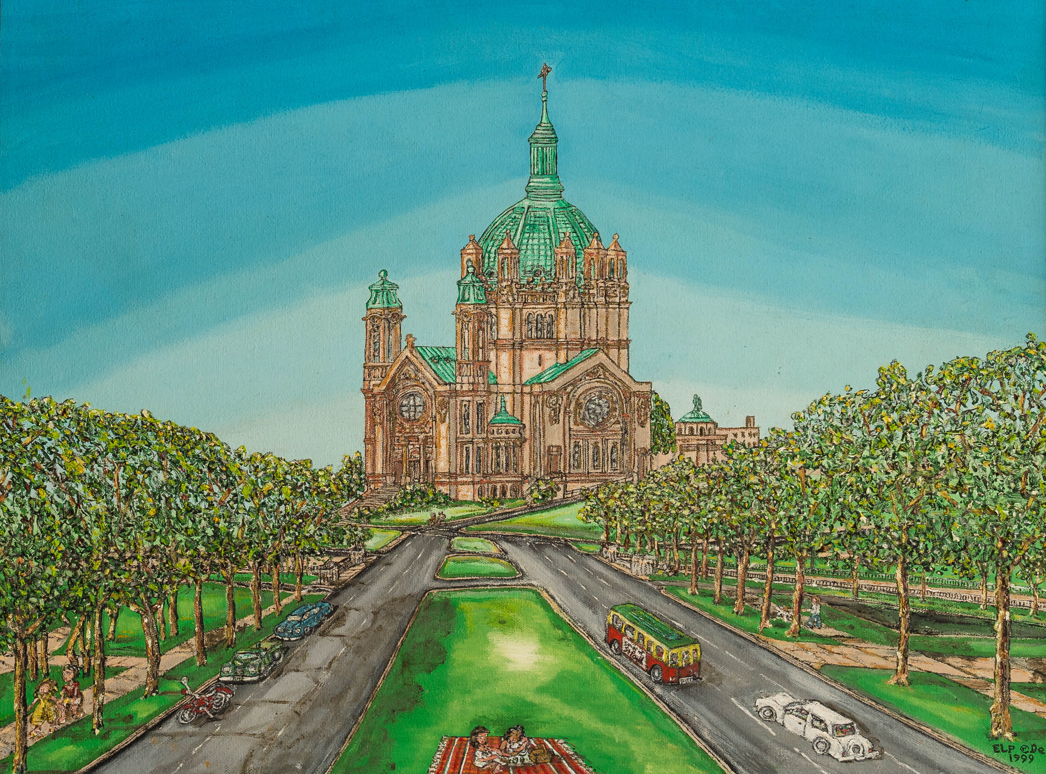 Painting of St. Paul Cathedral in St. Paul Minnesota 